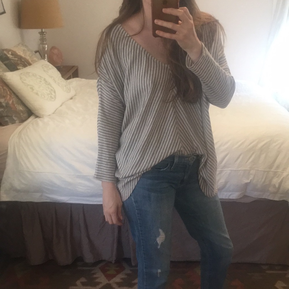 Ulla Johnson 3/4 Length striped Sleeve Top